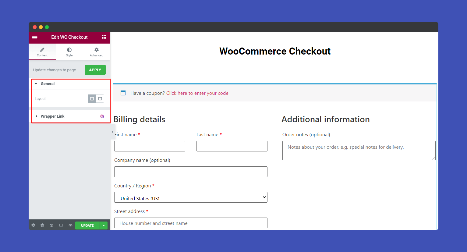 WooCommerce Checkout 2 Content of WooCommerce Checkout widget