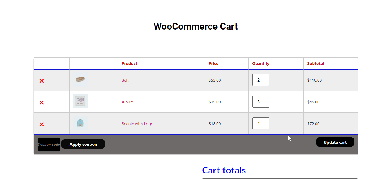 WooCommerce Cart 13 Final Preview of WooCommerce Cart widgets