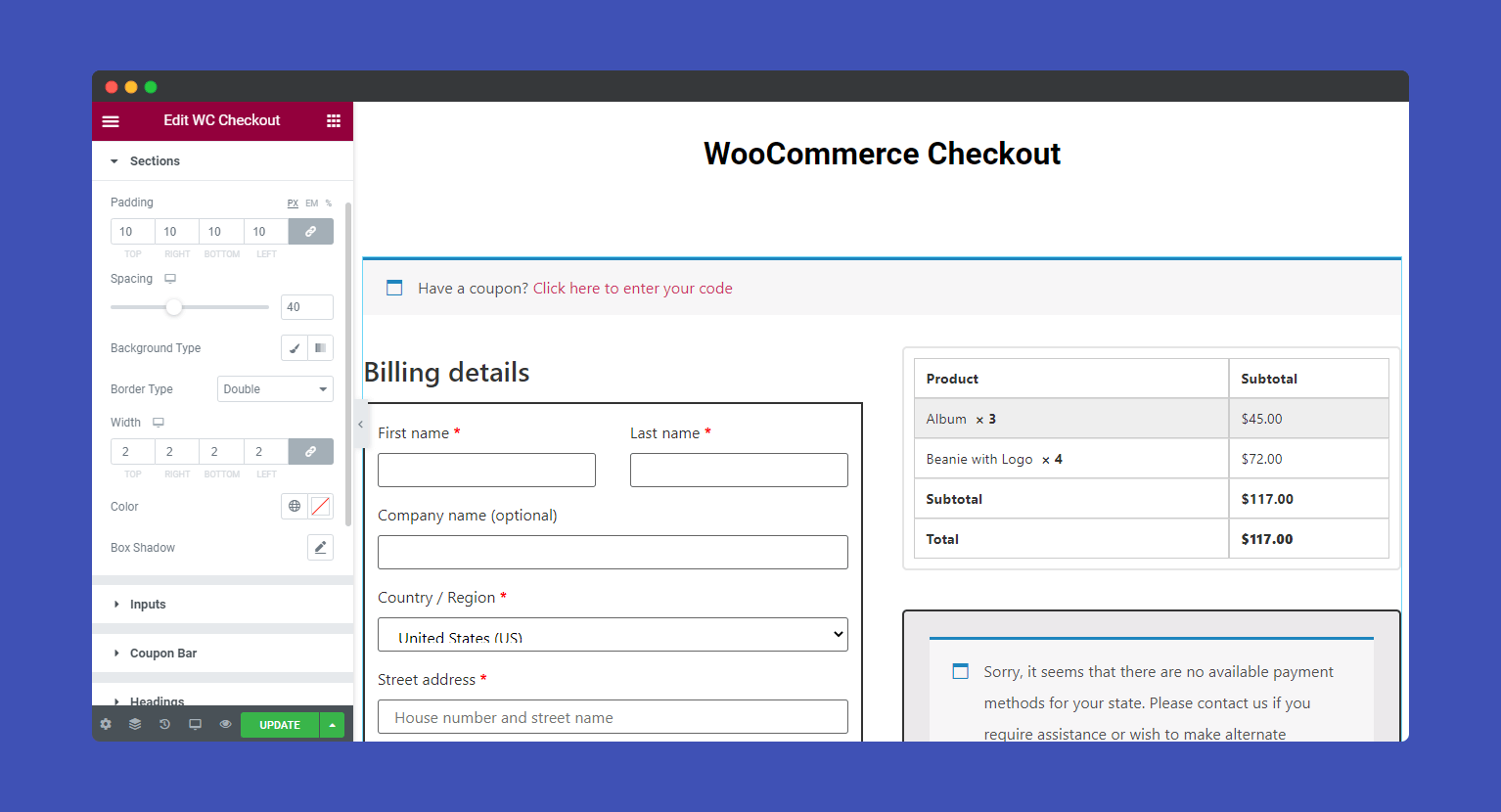 WooCommerce Checkout 5 Style section