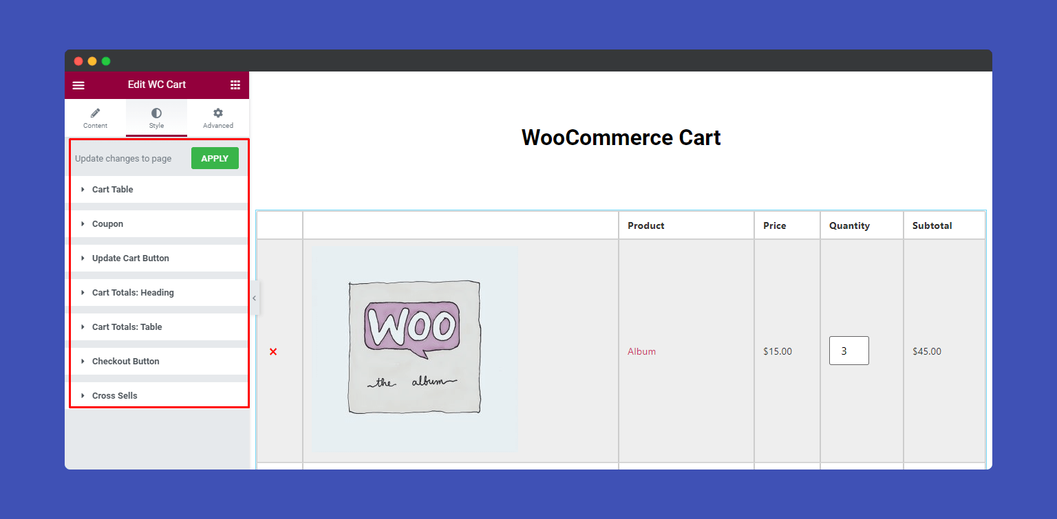 WooCommerce Cart 3 Style options of Cart widget