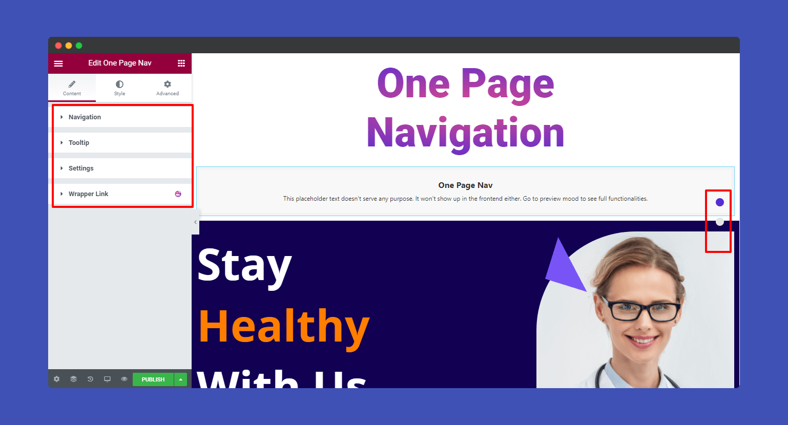 One Page Navigation 2 Content of one page navigation