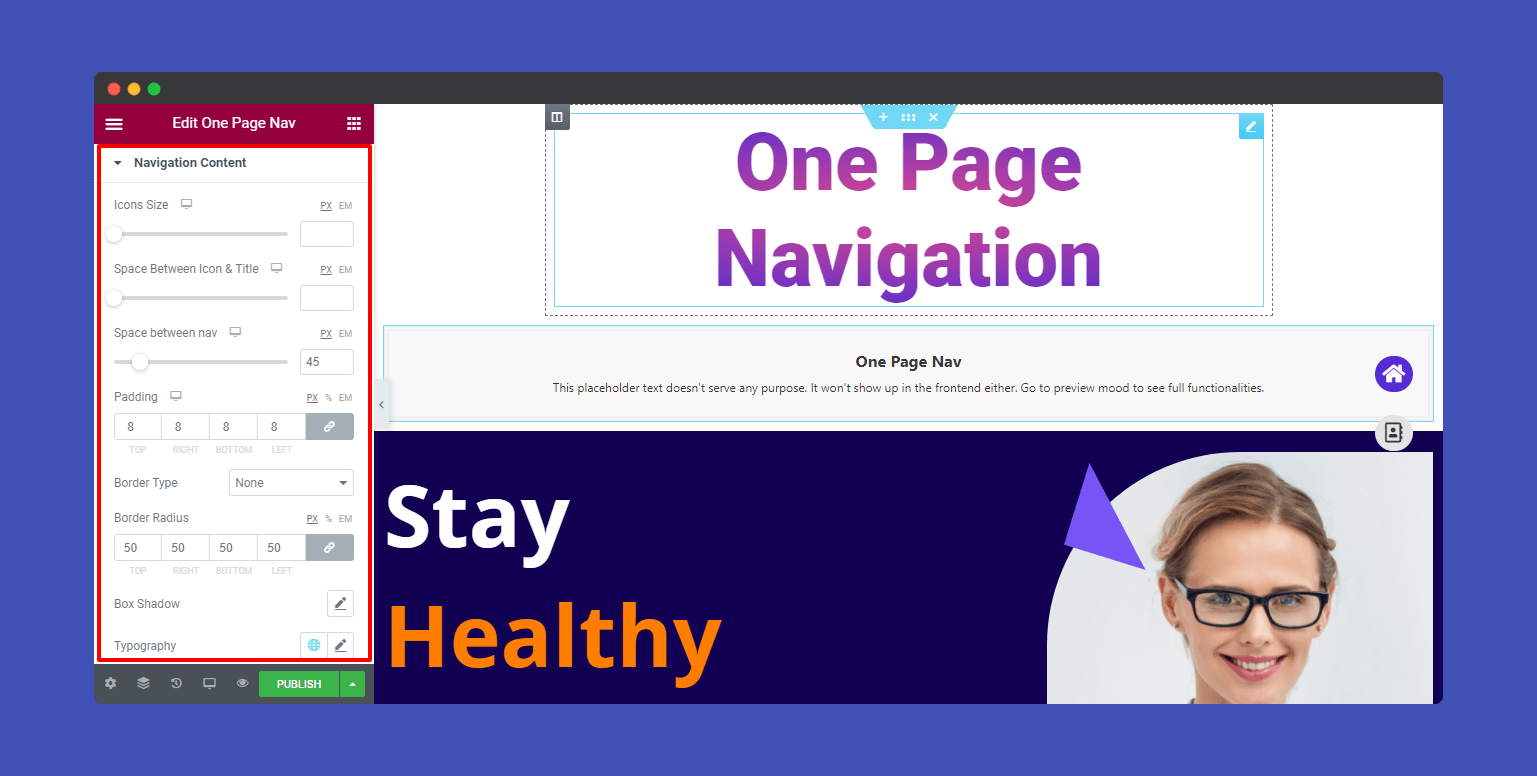 One Page Navigation 12 Default Style Navigation Content