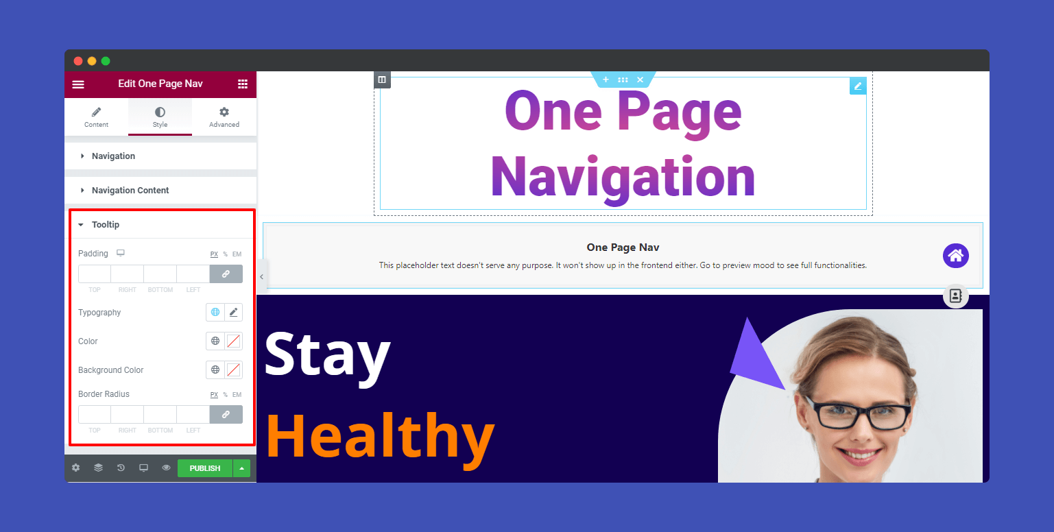 One Page Navigation 13 Default Style Tooltip