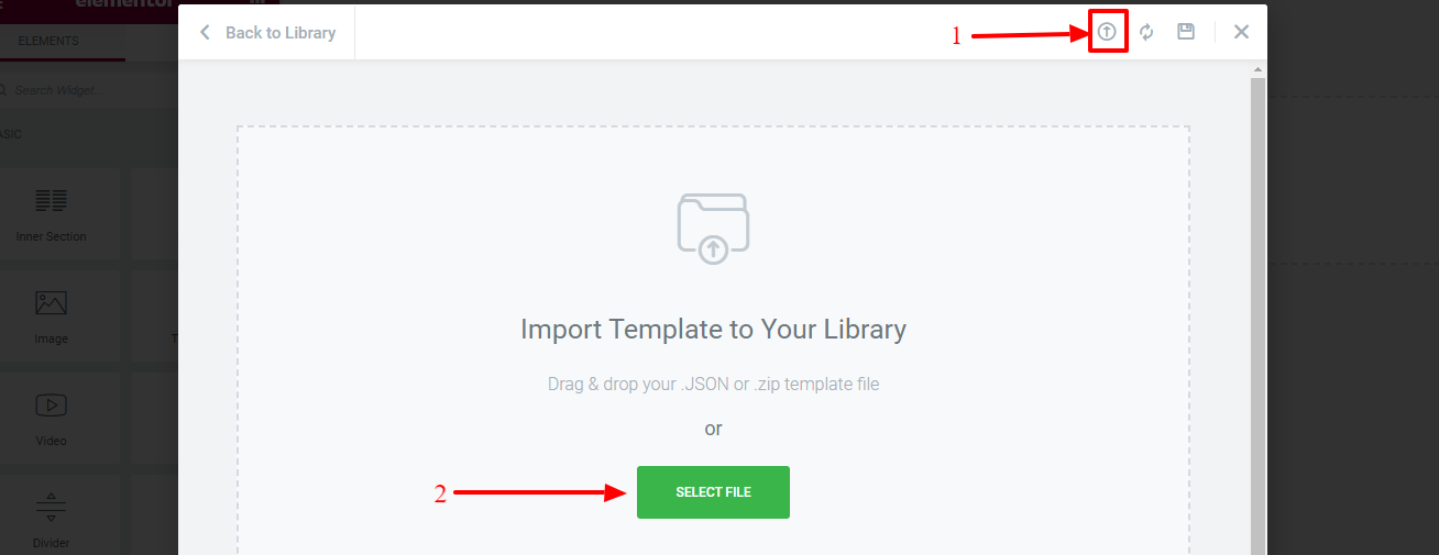 How to Use Elementor: Ultimate Guide for Beginners 41 Upload JSON file