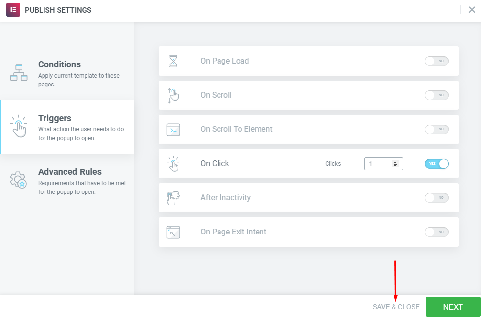 How to Use Elementor: Ultimate Guide for Beginners 32 Popup condition
