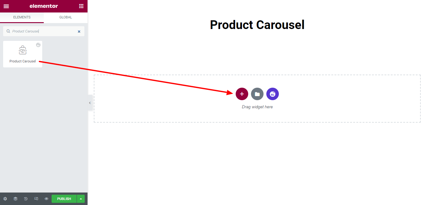 Create a Product Carousel Using WooCommerce Product Carousel Widget in Elementor Website 1 Add Product Carousel Widget