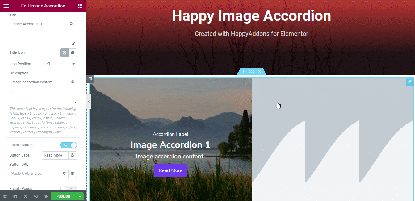Image Accordion 6 Add Title Icon