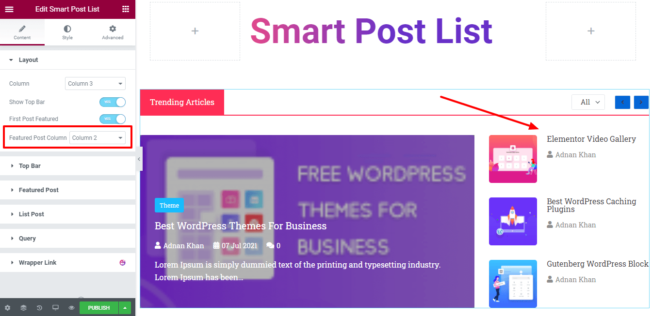 How To Create a Post List in Elementor Website Using Happy Smart Post List Widget 3 Content Layout Settings