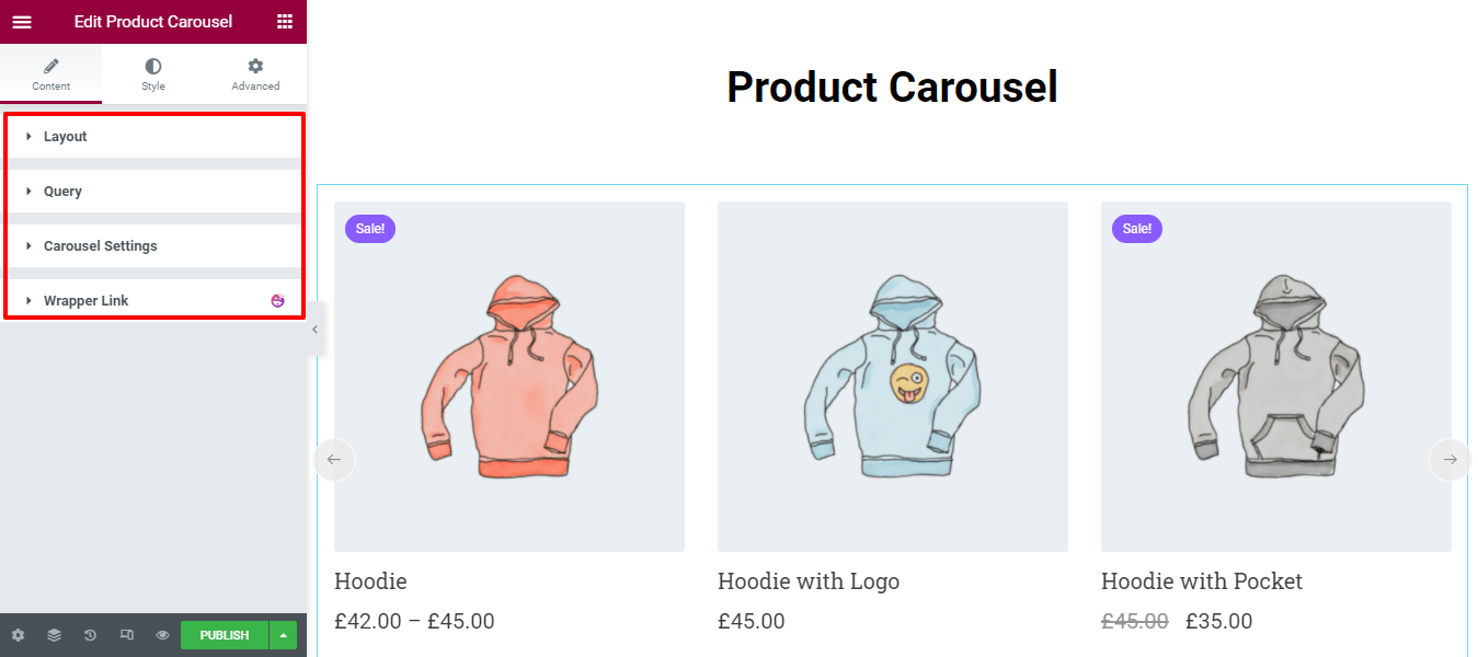 Create a Product Carousel Using WooCommerce Product Carousel Widget in Elementor Website 2 Content Product Carousel