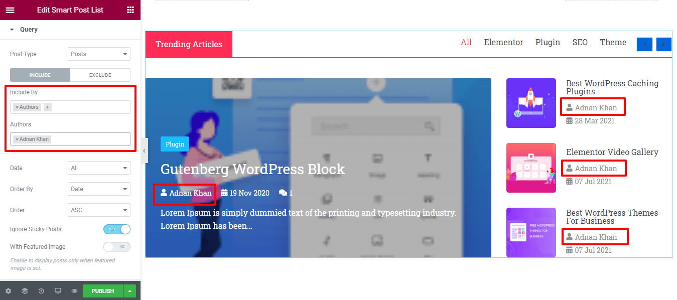 How To Create a Post List in Elementor Website Using Happy Smart Post List Widget 7 Content Query Settings