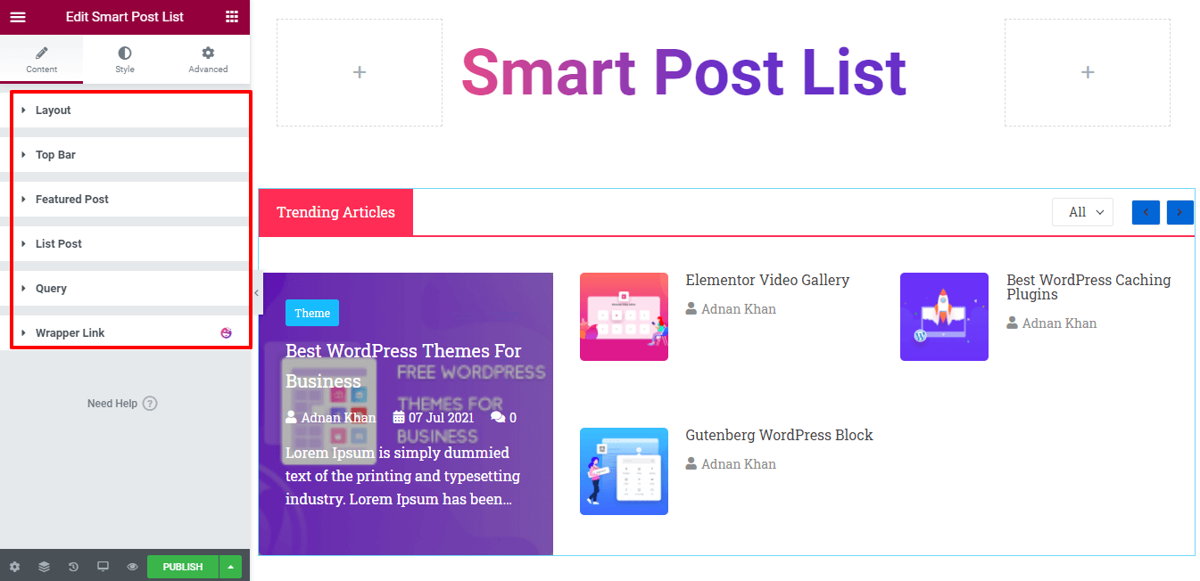 How To Create a Post List in Elementor Website Using Happy Smart Post List Widget 2 Smart Post List Widget Content
