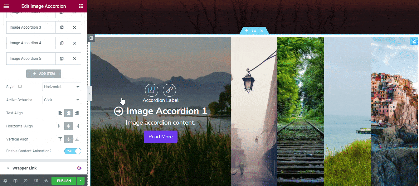 Image Accordion 13 Content Style