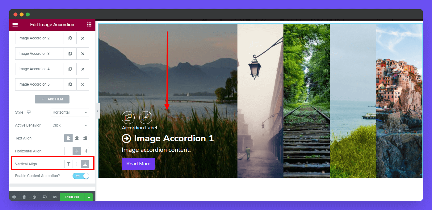 Image Accordion 17 Vertical Align