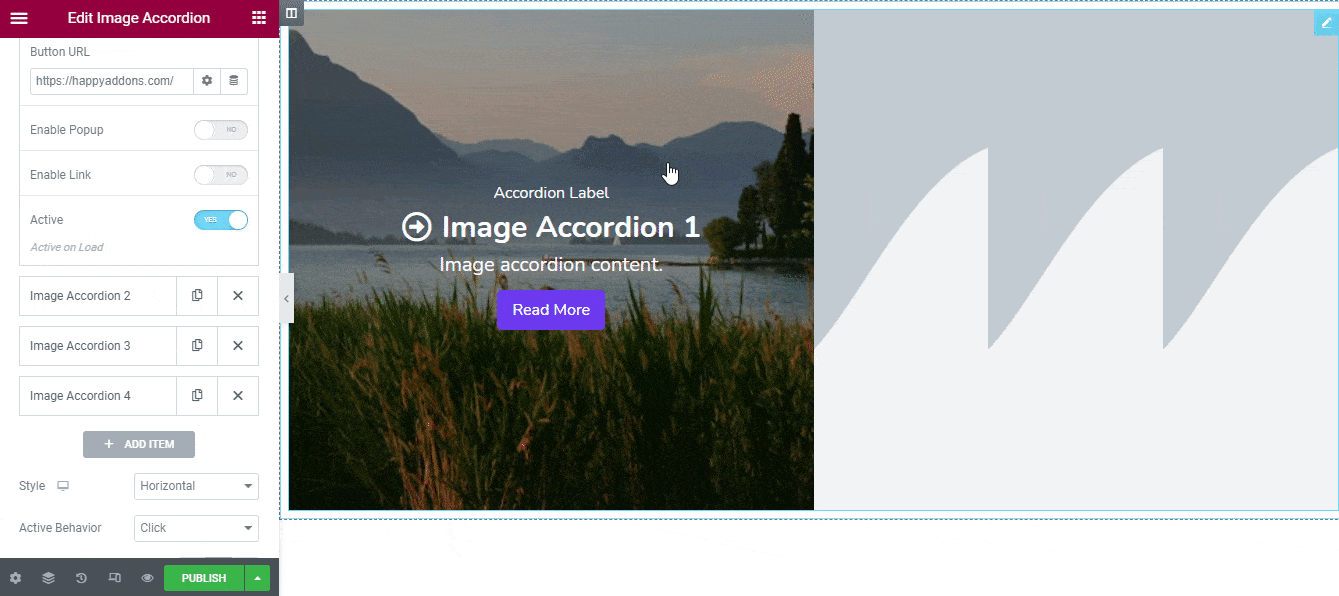 Image Accordion 10 Enable Popup & Popup Icon