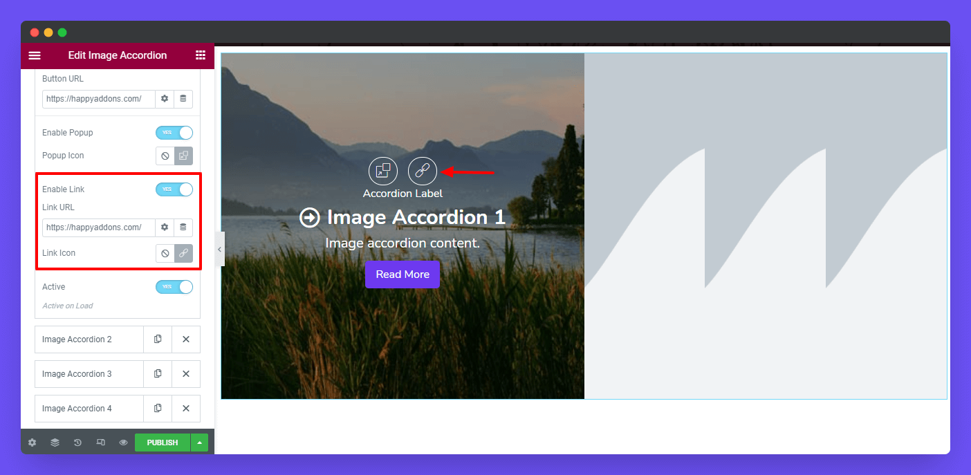 Image Accordion 11 Enable Link