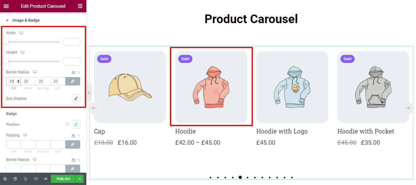 Create a Product Carousel Using WooCommerce Product Carousel Widget in Elementor Website 10 Style Carousel Image