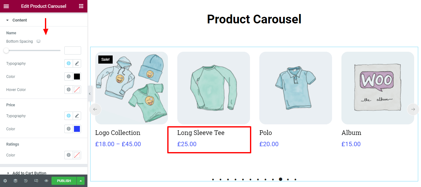 Create a Product Carousel Using WooCommerce Product Carousel Widget in Elementor Website 12 Style Content