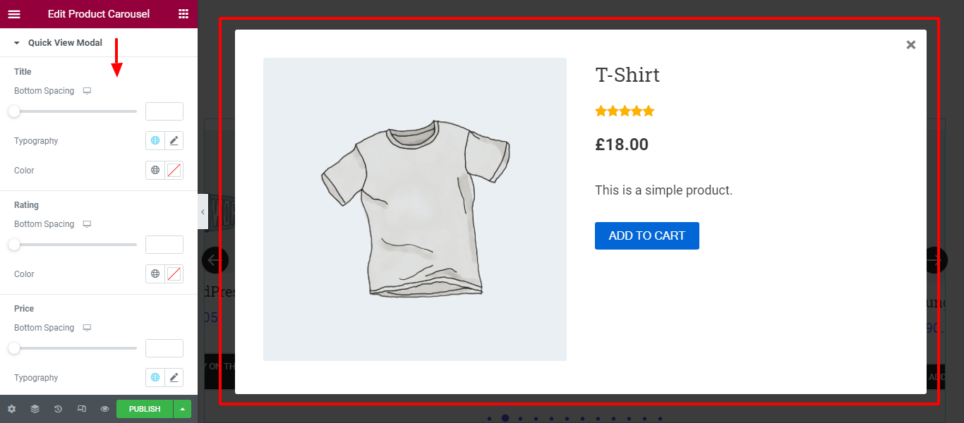 Create a Product Carousel Using WooCommerce Product Carousel Widget in Elementor Website 17 Style Quick View Modal