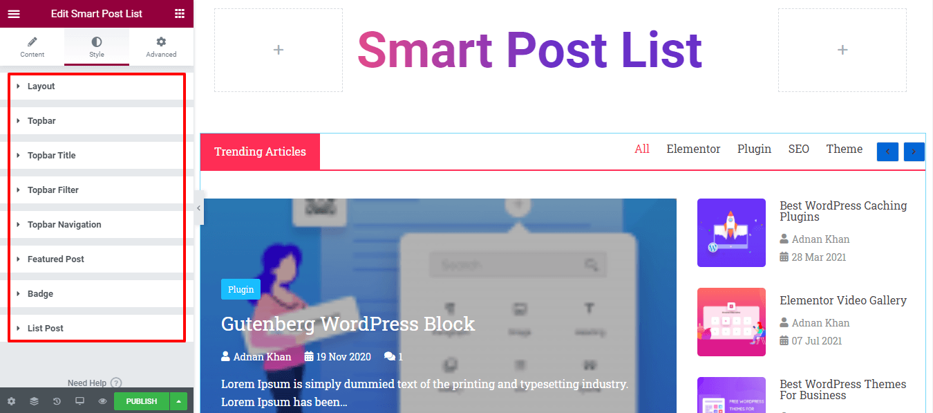 How To Create a Post List in Elementor Website Using Happy Smart Post List Widget 8 Style the post list