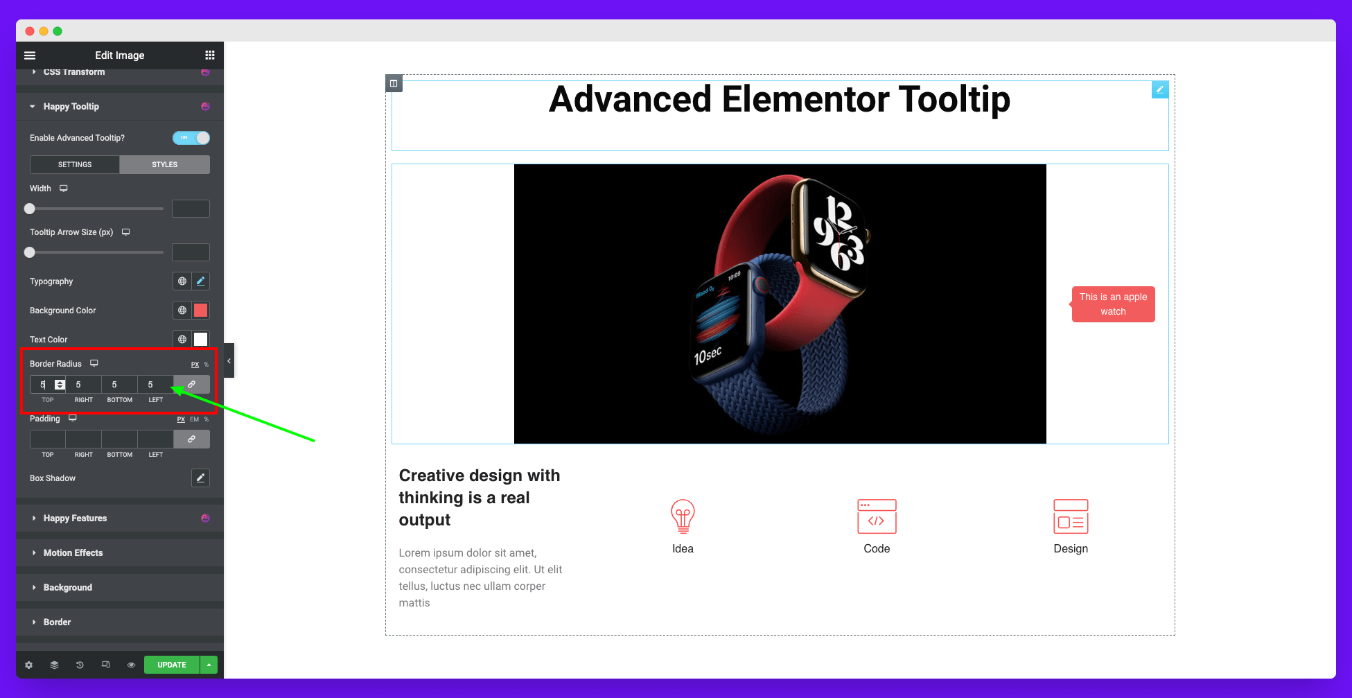 A Complete Guide On How To Add Tooltip In Elementor Website 7 Edit border-radius of your Elementor tooltip