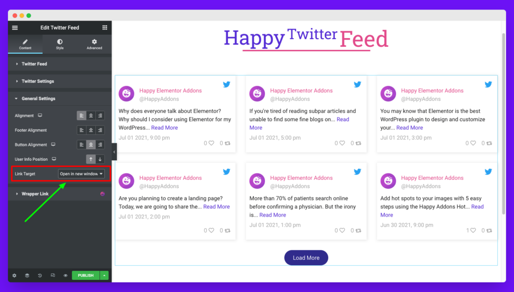 Twitter Feed 13 Opening all the links to the different window