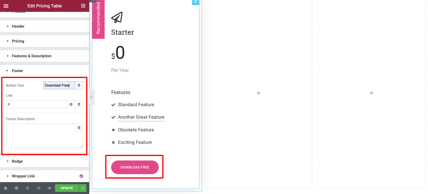 Create Pricing Table in Your Elementor Website Using Happy Addons 8 Footer content