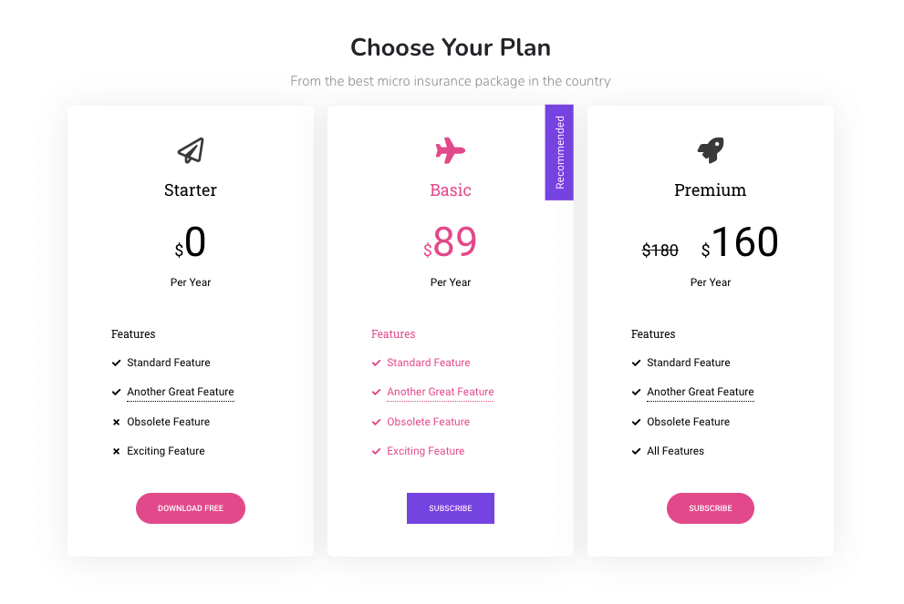 Create Pricing Table in Your Elementor Website Using Happy Addons 13 The final preview of the pricing table