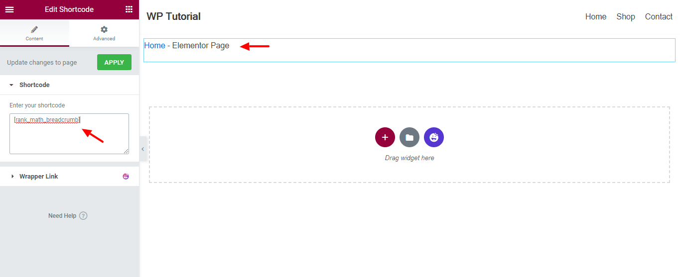 Why and How to Add Elementor Breadcrumbs to Improve Your Website Navigation 15 Add Manual Rant Math Breadcrumbs Shortcode