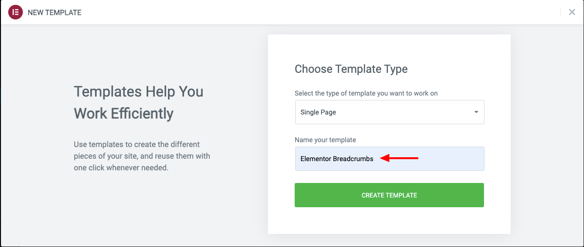 Why and How to Add Elementor Breadcrumbs to Improve Your Website Navigation 8 Add Single Page Template
