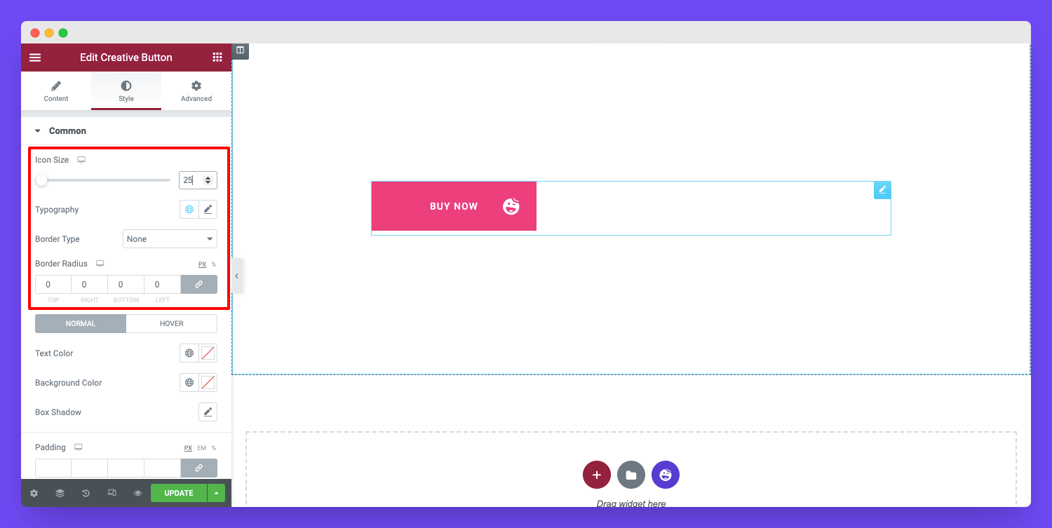 Creative Button 10 Common Style Options