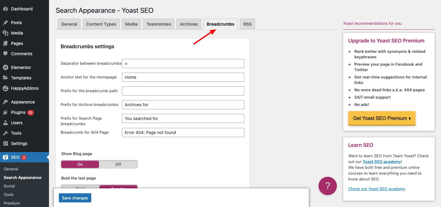Why and How to Add Elementor Breadcrumbs to Improve Your Website Navigation 6 Yoast Breadcrumbs Settings