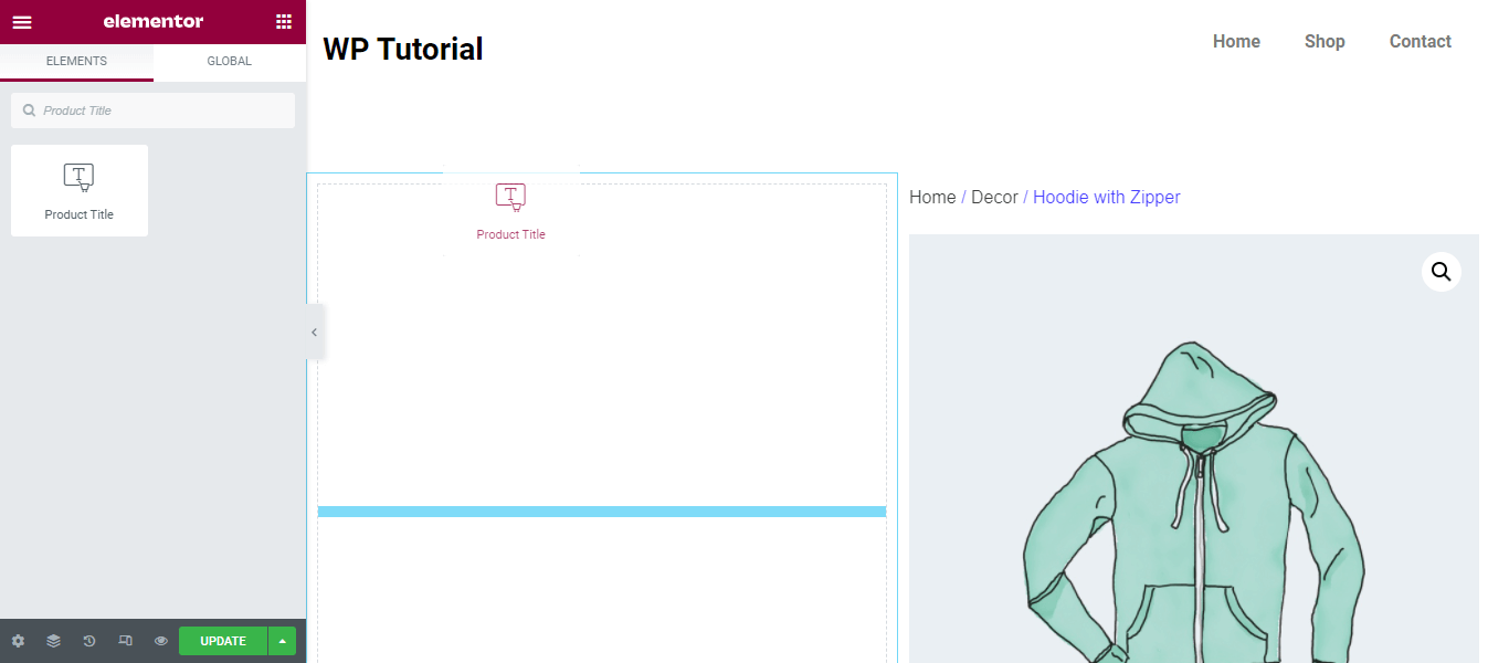 How To Edit WooCommerce Product Page Using Elementor 12 Add Product Title Widget