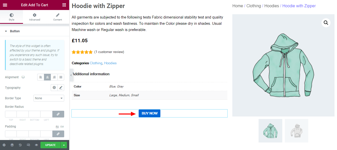 How To Edit WooCommerce Product Page Using Elementor 21 Add & Style Add To Cart Button