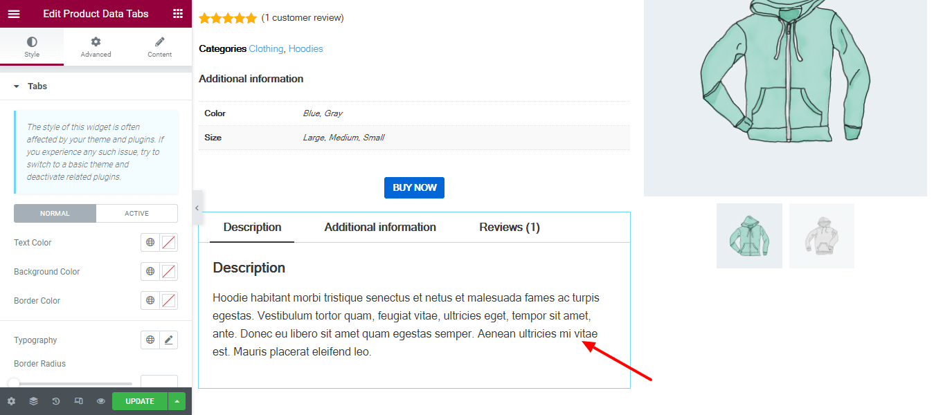 How To Edit WooCommerce Product Page Using Elementor 22 Add & Style Product Data Tabs