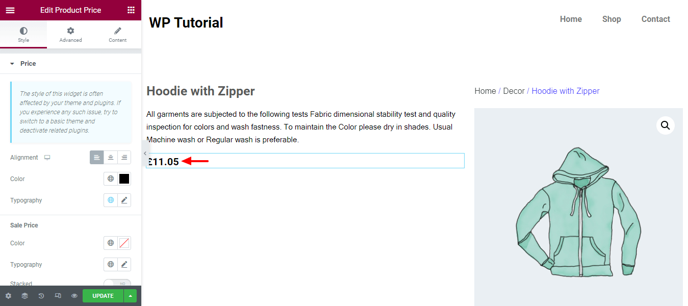 How To Edit WooCommerce Product Page Using Elementor 17 Add & Style Product Price Widget