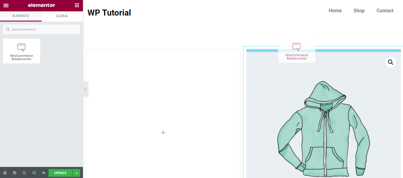 How To Edit WooCommerce Product Page Using Elementor 10 Add WooCommerce Breadcrumbs Widget
