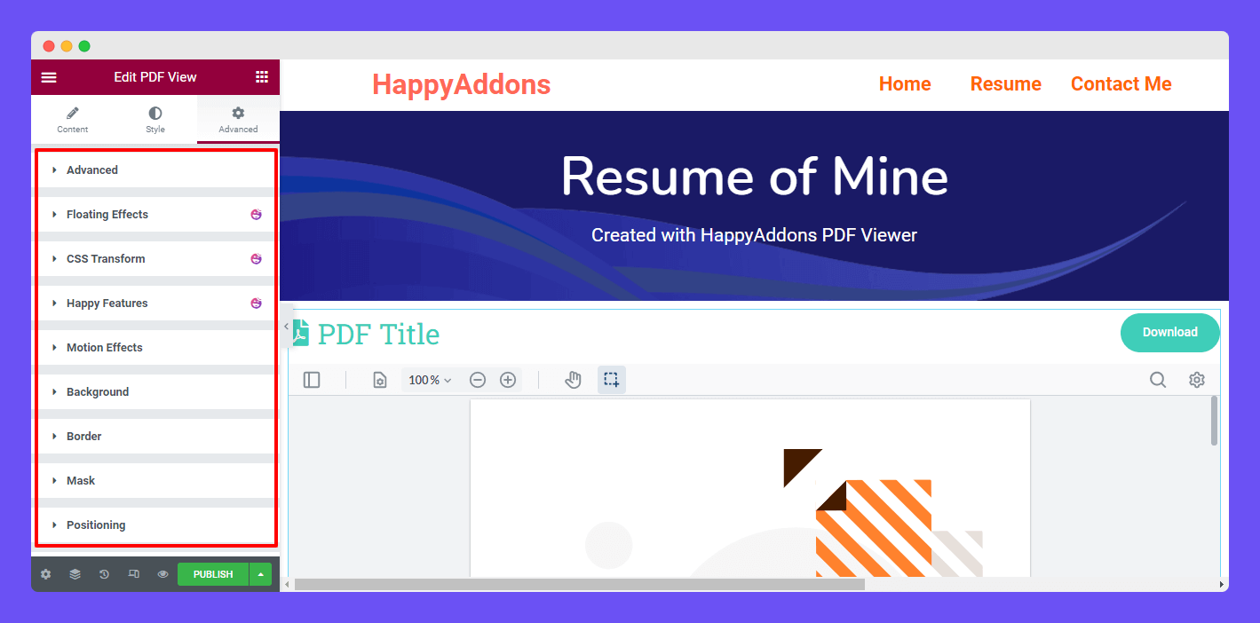 PDF View 8 Advanced Options