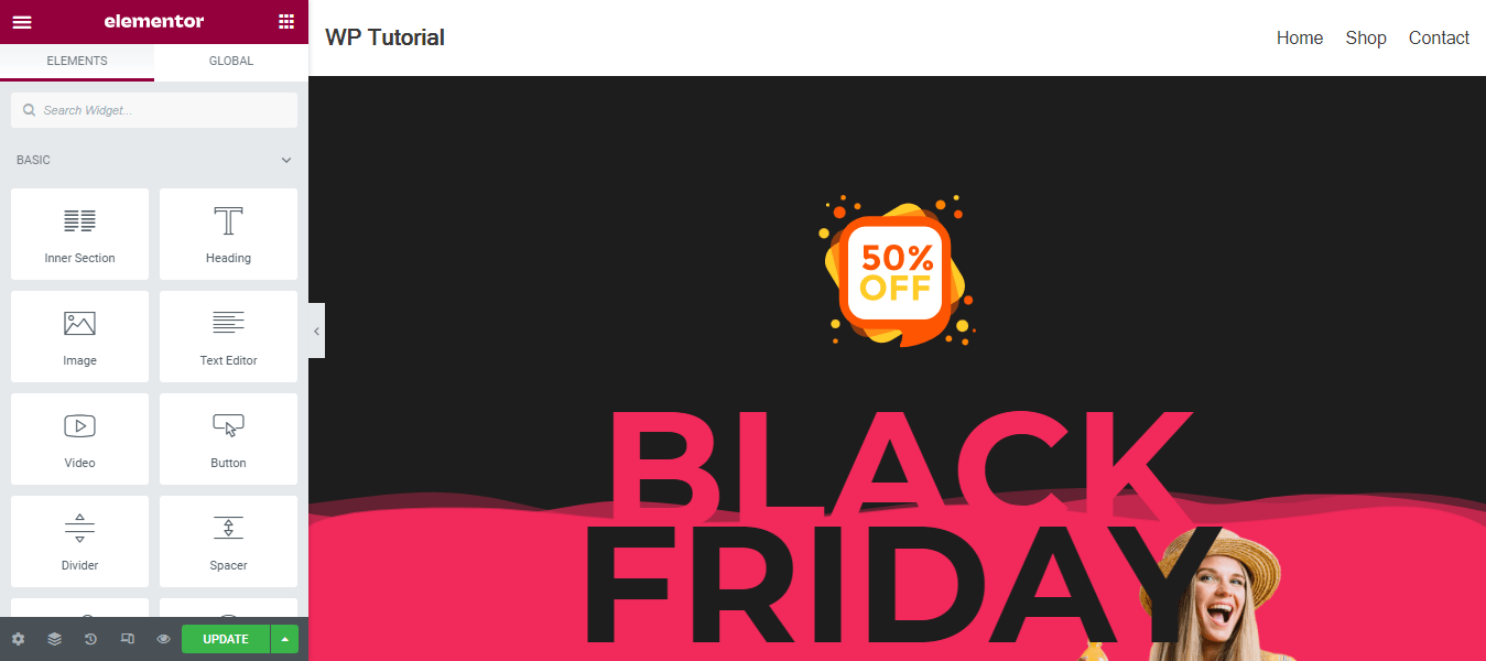 How to Design Black Friday and Cyber Monday Landing Pages on Your Website 9 Preview of Happy Addons Black Friday Landing Page