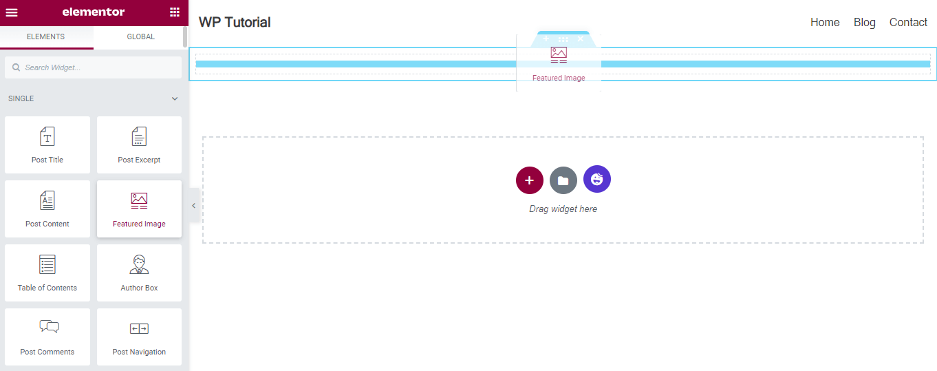 How To Create Custom Elementor Blog Post Template 3 Add Feature Image Widget