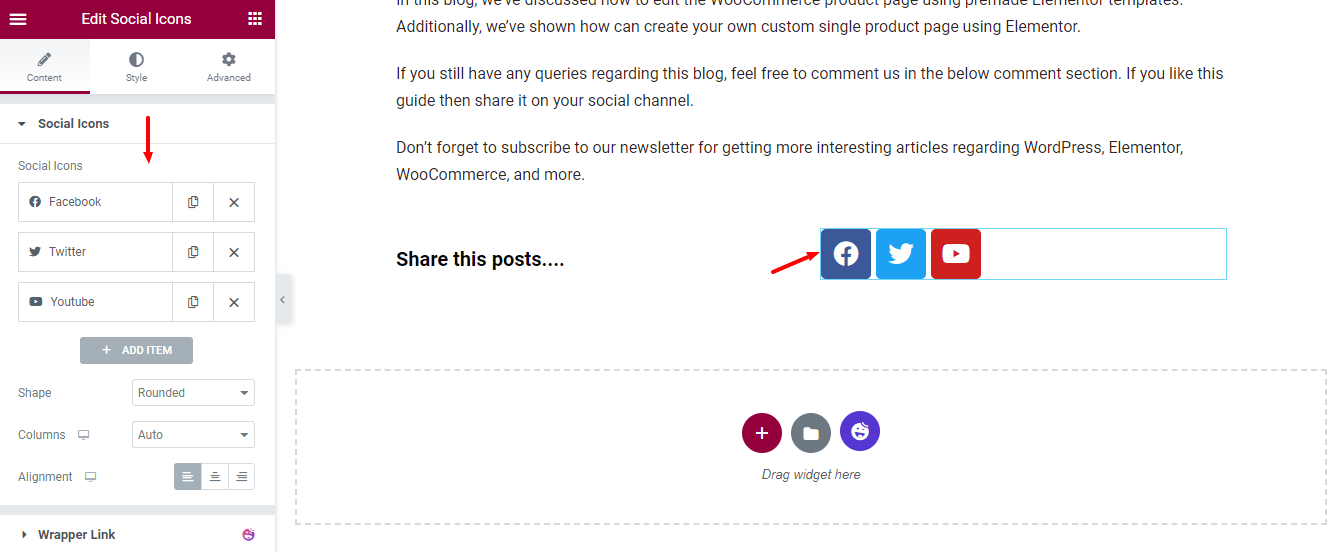 How To Create Custom Elementor Blog Post Template 15 Add Social Share Widget