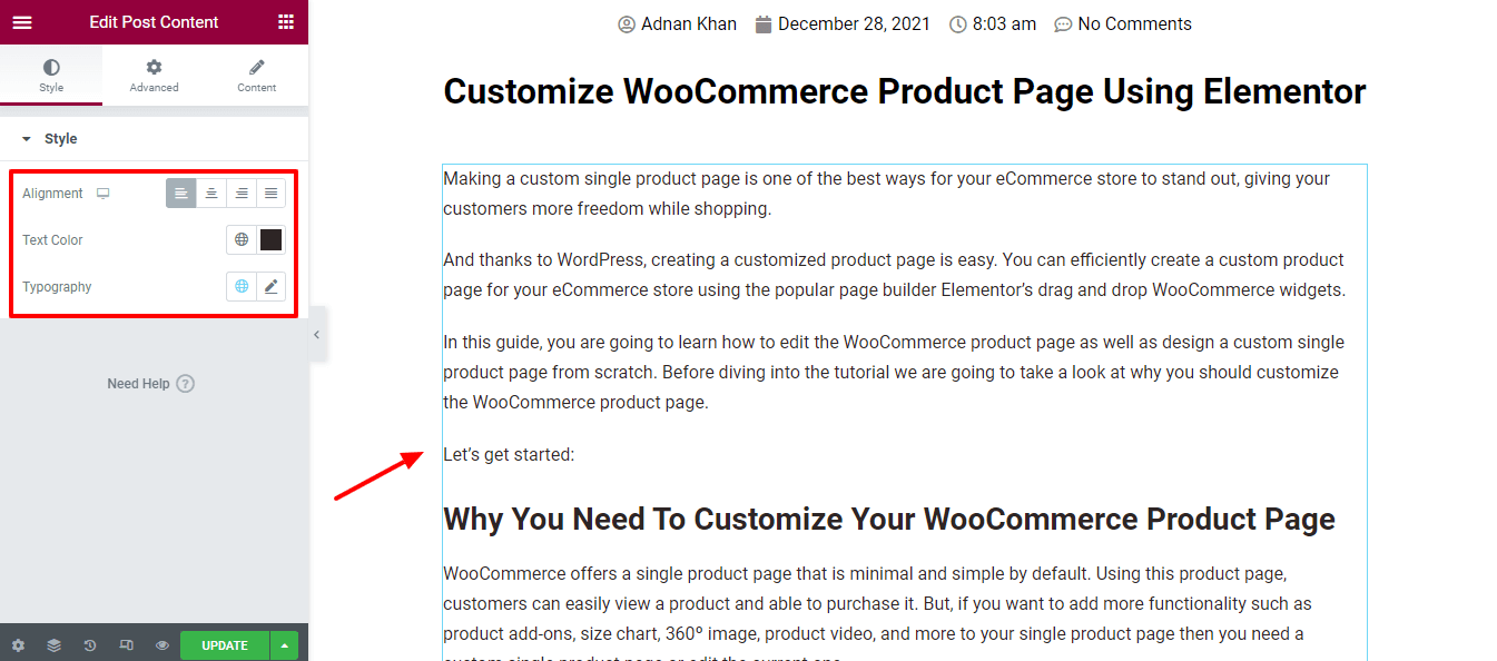 How To Create Custom Elementor Blog Post Template 14 Style Post Content