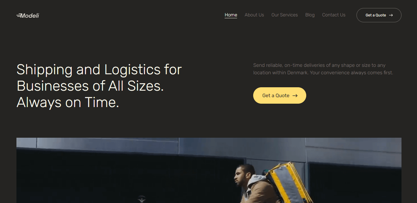 Best Elementor Landing Page Templates You Should Utilize 1 Delivery Company (Business & Services Landing Page Templates)