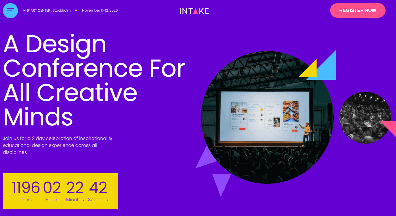 Best Elementor Landing Page Templates You Should Utilize 4 Design Conference (Events & Entertainment Landing Page Templates)