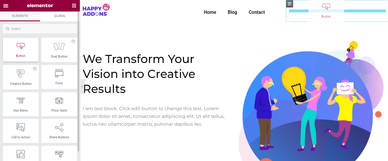 How to Edit Your WordPress Header with Elementor 4 Add Button Widget