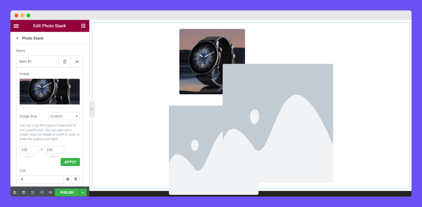 Photo Stack 3 Add Image & Set Iamge Size