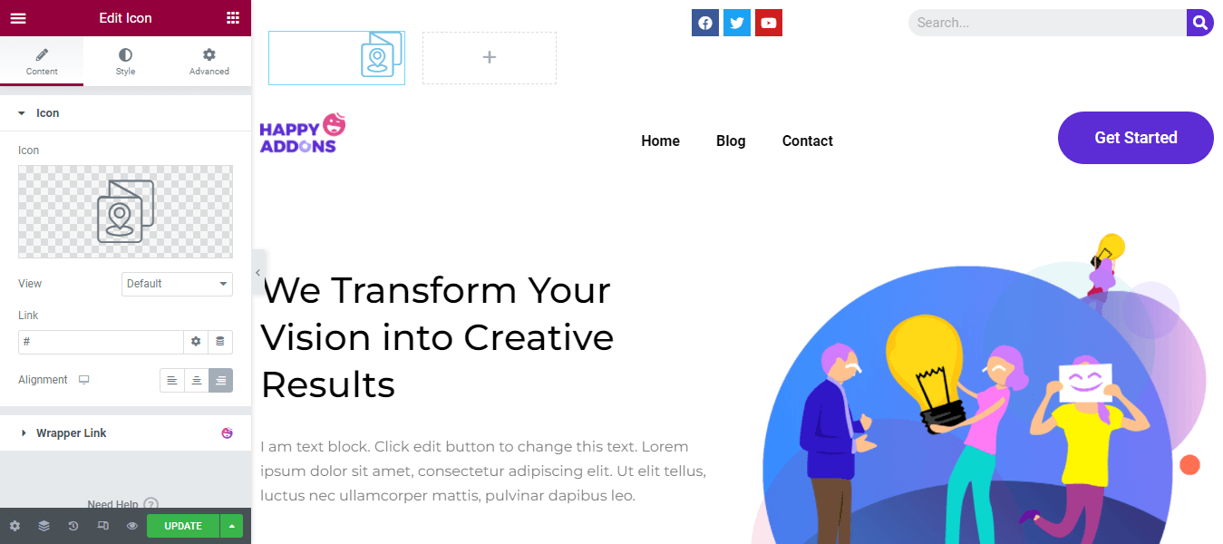 How to Edit Your WordPress Header with Elementor 16 Add Lcation Icon