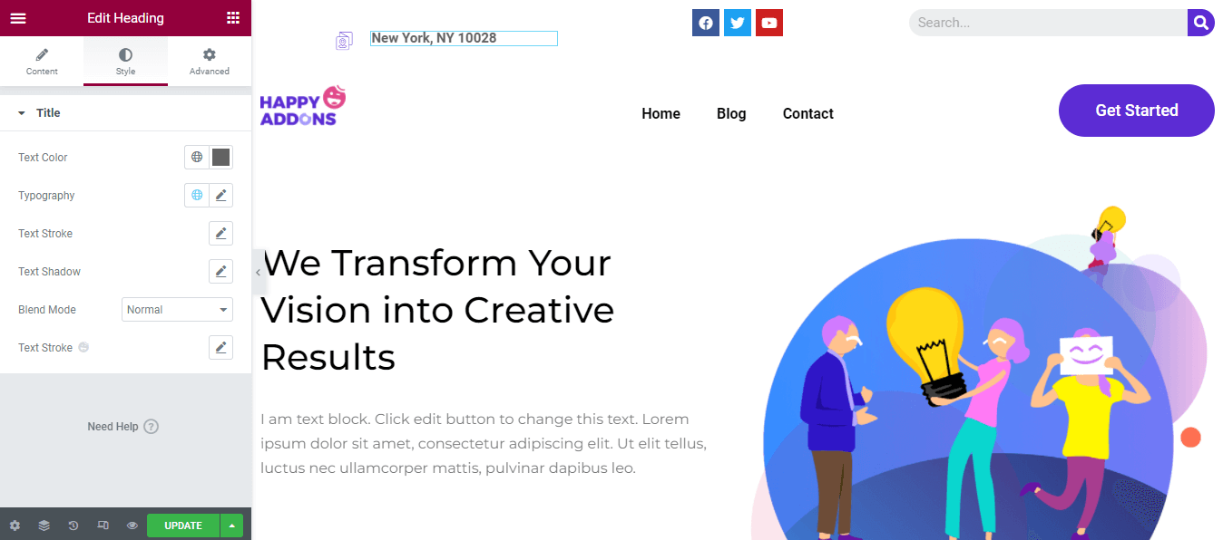 How to Edit Your WordPress Header with Elementor 19 Customize Heading Style