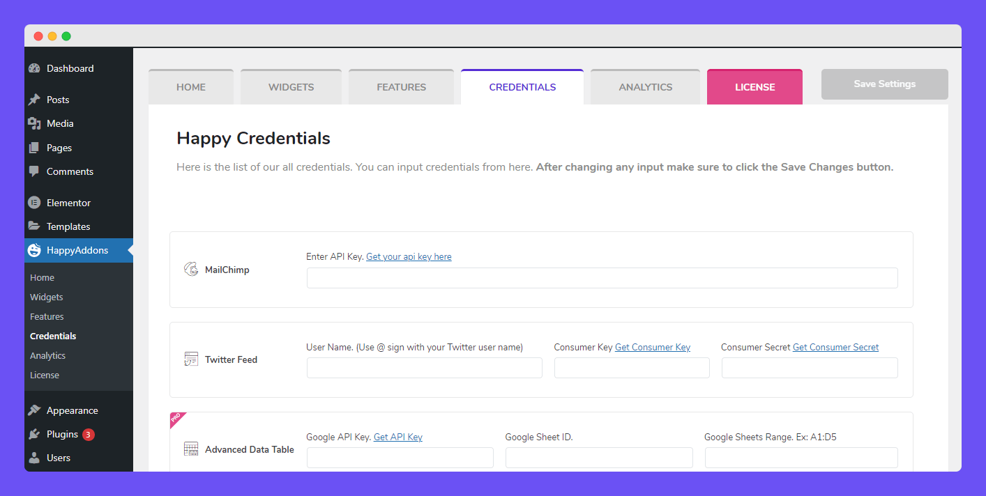 Advanced Google Map 2 Happy Dashboard Credentialss