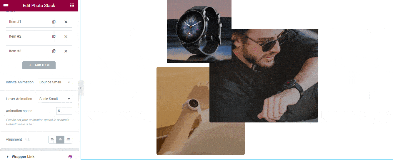 Photo Stack 6 Infinite Animation