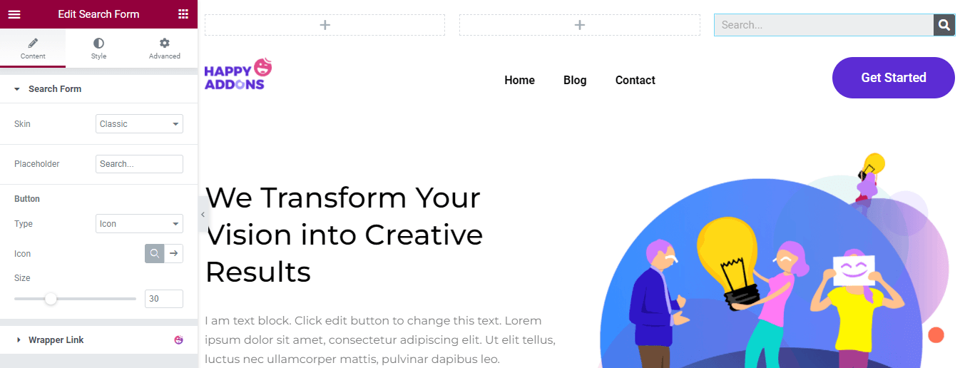 How to Edit Your WordPress Header with Elementor 9 Search Form Content